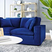 Down filled overstuffed performance velvet loveseat in navy by Modway additional picture 2