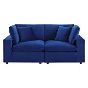 Down filled overstuffed performance velvet loveseat in navy by Modway additional picture 8