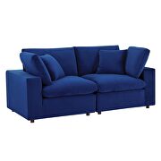 Down filled overstuffed performance velvet loveseat in navy by Modway additional picture 9