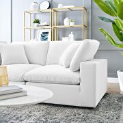 Down filled overstuffed performance velvet loveseat in white additional photo 2 of 7