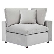 Down filled overstuffed performance velvet 3-seater sofa in light gray by Modway additional picture 4
