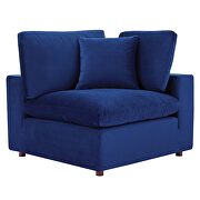 Down filled overstuffed performance velvet 3-seater sofa in navy by Modway additional picture 4