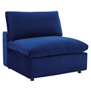 Down filled overstuffed performance velvet 3-seater sofa in navy by Modway additional picture 7
