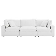 Down filled overstuffed performance velvet 3-seater sofa in white by Modway additional picture 3