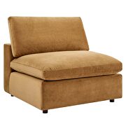 Down filled overstuffed performance velvet 4-piece sectional sofa in cognac additional photo 2 of 12