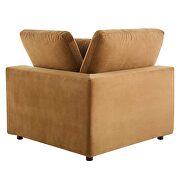 Down filled overstuffed performance velvet 4-piece sectional sofa in cognac additional photo 4 of 12