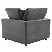 Down filled overstuffed performance velvet 4-piece sectional sofa in gray by Modway additional picture 4