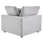 Down filled overstuffed performance velvet 4-piece sectional sofa in light gray additional photo 4 of 12