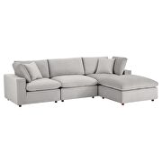 Down filled overstuffed performance velvet 4-piece sectional sofa in light gray by Modway additional picture 10