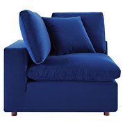 Down filled overstuffed performance velvet 4-piece sectional sofa in navy by Modway additional picture 2