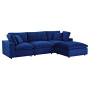 Down filled overstuffed performance velvet 4-piece sectional sofa in navy by Modway additional picture 10