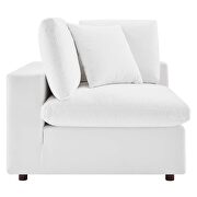 Down filled overstuffed performance velvet 4-piece sectional sofa in white additional photo 3 of 11