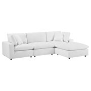 Down filled overstuffed performance velvet 4-piece sectional sofa in white by Modway additional picture 10