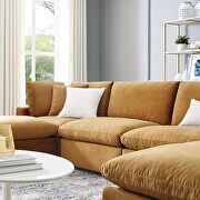 Down filled overstuffed performance velvet 6-piece sectional sofa in cognac by Modway additional picture 11
