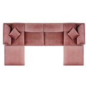 Down filled overstuffed performance velvet 6-piece sectional sofa in dusty rose by Modway additional picture 9