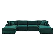 Down filled overstuffed performance velvet 6-piece sectional sofa in green by Modway additional picture 10