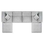 Down filled overstuffed performance velvet 6-piece sectional sofa in light gray by Modway additional picture 9
