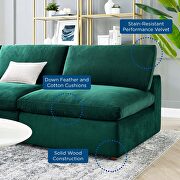 Down filled overstuffed performance velvet 5-piece sectional sofa in green by Modway additional picture 2