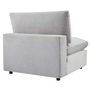 Down filled overstuffed performance velvet 5-piece sectional sofa in light gray additional photo 2 of 9