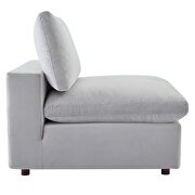 Down filled overstuffed performance velvet 5-piece sectional sofa in light gray additional photo 3 of 9