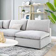Down filled overstuffed performance velvet 5-piece sectional sofa in light gray by Modway additional picture 10