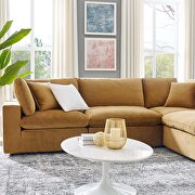Down filled overstuffed performance velvet 6-piece sectional sofa in cognac by Modway additional picture 11