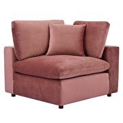 Down filled overstuffed performance velvet 6-piece sectional sofa in dusty rose by Modway additional picture 8