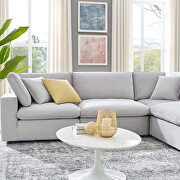 Down filled overstuffed performance velvet 6-piece sectional sofa in light gray by Modway additional picture 11