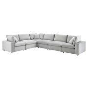 Down filled overstuffed performance velvet 6-piece sectional sofa in light gray by Modway additional picture 10