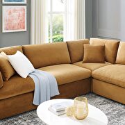 Down filled overstuffed performance velvet 8-piece sectional sofa in cognac by Modway additional picture 11