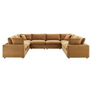 Down filled overstuffed performance velvet 8-piece sectional sofa in cognac by Modway additional picture 10