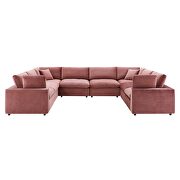 Down filled overstuffed performance velvet 8-piece sectional sofa in dusty rose by Modway additional picture 10