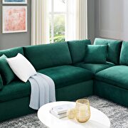 Down filled overstuffed performance velvet 8-piece sectional sofa in green by Modway additional picture 11