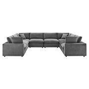 Down filled overstuffed performance velvet 8-piece sectional sofa in gray by Modway additional picture 10