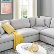Down filled overstuffed performance velvet 8-piece sectional sofa in light gray by Modway additional picture 11