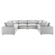 Down filled overstuffed performance velvet 8-piece sectional sofa in light gray by Modway additional picture 10
