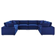Down filled overstuffed performance velvet 8-piece sectional sofa in navy by Modway additional picture 10