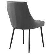 Vegan leather dining chairs - set of 2 in black gray additional photo 4 of 7