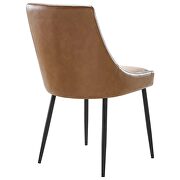 Vegan leather dining chairs - set of 2 in black tan additional photo 4 of 7