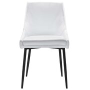 Vegan leather dining chairs - set of 2 in black white additional photo 3 of 7