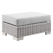 Outdoor patio wicker rattan ottoman in light gray/ gray by Modway additional picture 2