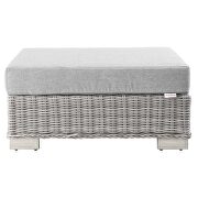 Outdoor patio wicker rattan ottoman in light gray/ gray by Modway additional picture 4