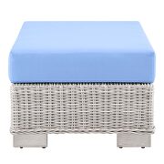 Outdoor patio wicker rattan ottoman in light gray/ light blue by Modway additional picture 3