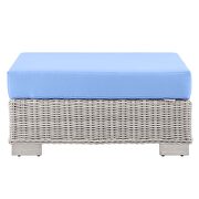 Outdoor patio wicker rattan ottoman in light gray/ light blue by Modway additional picture 4