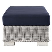 Outdoor patio wicker rattan ottoman in light gray/ navy by Modway additional picture 3