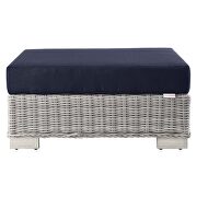 Outdoor patio wicker rattan ottoman in light gray/ navy by Modway additional picture 4