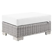 Outdoor patio wicker rattan ottoman in light gray/ white by Modway additional picture 2