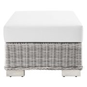 Outdoor patio wicker rattan ottoman in light gray/ white by Modway additional picture 3