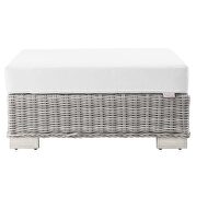 Outdoor patio wicker rattan ottoman in light gray/ white by Modway additional picture 4