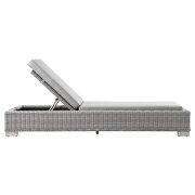 Outdoor patio wicker rattan chaise lounge in light gray/ gray by Modway additional picture 3
